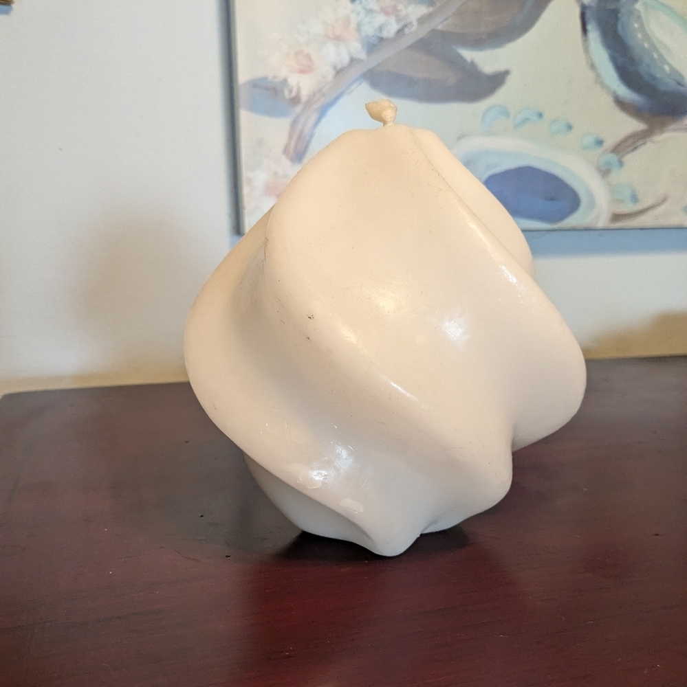 Interior Indulgences Candle Large Twisted White Single Wick Flame EUC Rare